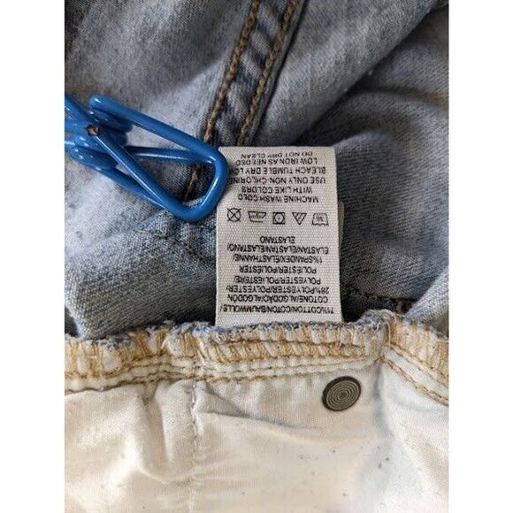 Free People Sz 26 Skinny Jeans Blue Washed Distressed Frayed Hem Pockets Stretch - Picture 6 of 6